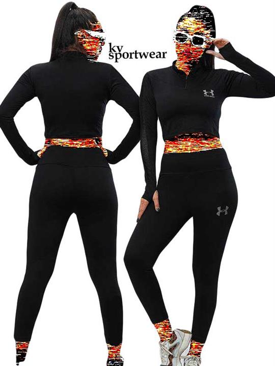 ست نیمتنه لگ فینگردار ورزشی زنانه Under armour کد 001